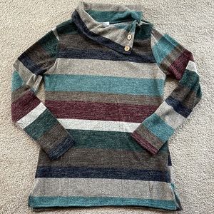 Nic and Lulu stripe top shirt tunic size Small
